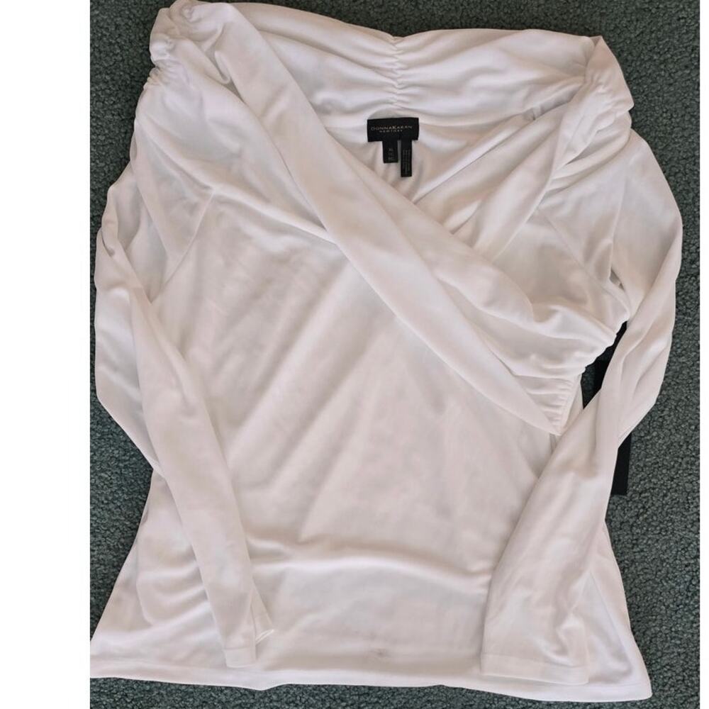 NWT Donna Karan 100% Polyester Long Sleeve Shirt Size XL- One of a Kind!